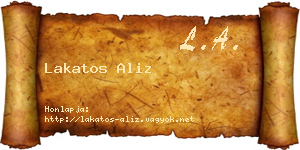 Lakatos Aliz névjegykártya